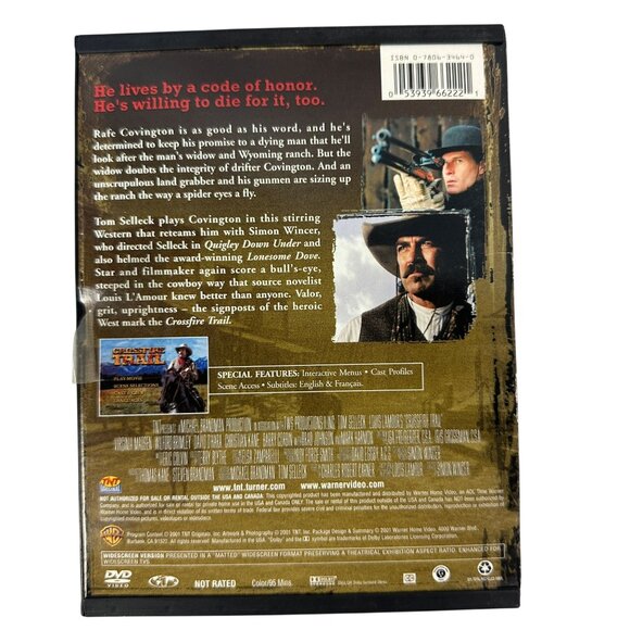 Louis L Amour Crossfire Trail 2001 NR Tom Selleck Warner Bros Widescreen DVD - Picture 2 of 6